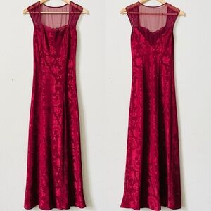 Vintage Victoria’s Secret SMALL Gold Label burgundy red satin nightgown
